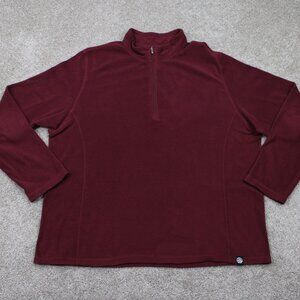 REI Co-Op Sweatshirt Mens 2XL‎ XXL Red 1/4 Zip L/S Pullover Sweater Shacket